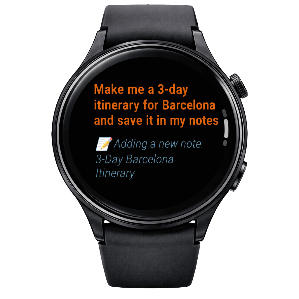 Smartwatch showing AI web search